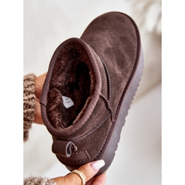 Dámské semišové sněhule na platformě hnědé Nereviana hnědý 2