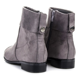 Ideal Shoes Semišové kotníkové boty na zip šedá 5