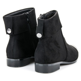 Ideal Shoes Semišové kotníkové boty na zip černá 4