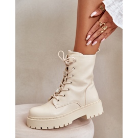 Dámské zateplené pracovní boty se špendlíky, béžová Avorira béžový 2