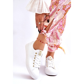 News Dámské klasické tenisky bílé a zlaté Ecoma bílý 1