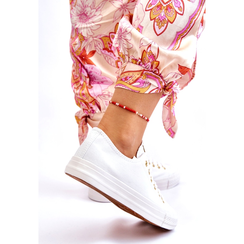 News Dámské klasické tenisky bílé a zlaté Ecoma bílý 3