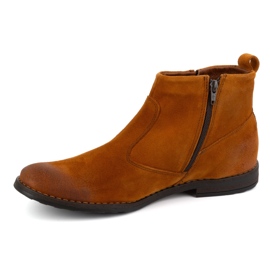 Olivier Pánské kožené Chelsea boots 7939S červené pomerančový 1