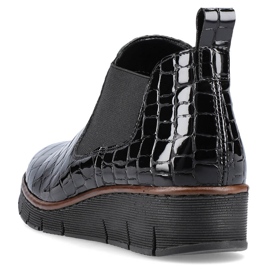 Lakované černé boty z hadí kůže Rieker 53794-01 černá 1 Lakované černé boty z hadí kůže Rieker 53794-01 černá 1