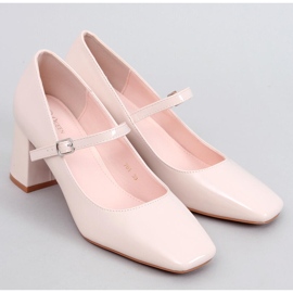 Mary Jane Valonis Béžové lodičky na vysokém podpatku béžový 1