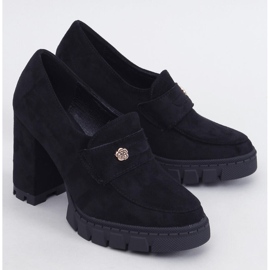 Lains Černé mokasíny na vysokém podpatku a platformě černá 1