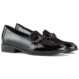 Klasické dámské lakované černé boty černá 1 Klasické dámské lakované černé boty černá 1