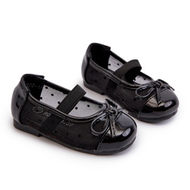 Dětské balerínky s mašlí, Black Jellema černý 4