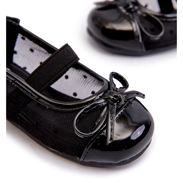 Dětské balerínky s mašlí, Black Jellema černý 2