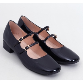 Páskové balerínky na vysokém podpatku Corigan Black černá 1