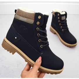 Dámské tmavě modré kozačky Potocki 97301 modrý 1