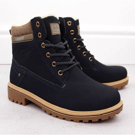 Dámské tmavě modré kozačky Potocki 97301 modrý 2