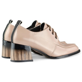 Lakované béžové kotníkové boty na červeném podpatku, elegantní dámské boty béžový 1