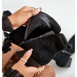 Zateplené eko semišové kovbojské boty se zipem, Black Virtris černá 2