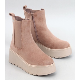 Chelsea boty na platformě Ronda Khaki béžový 1