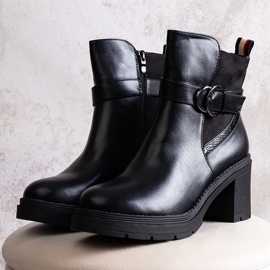 Černé polobotky Mirka na vysokém podpatku černá 1