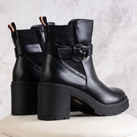 Černé polobotky Mirka na vysokém podpatku černá 2