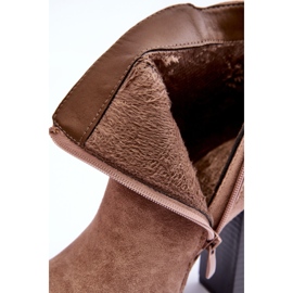 Béžové semišové kozačky na vysokém podpatku Liani béžový 1