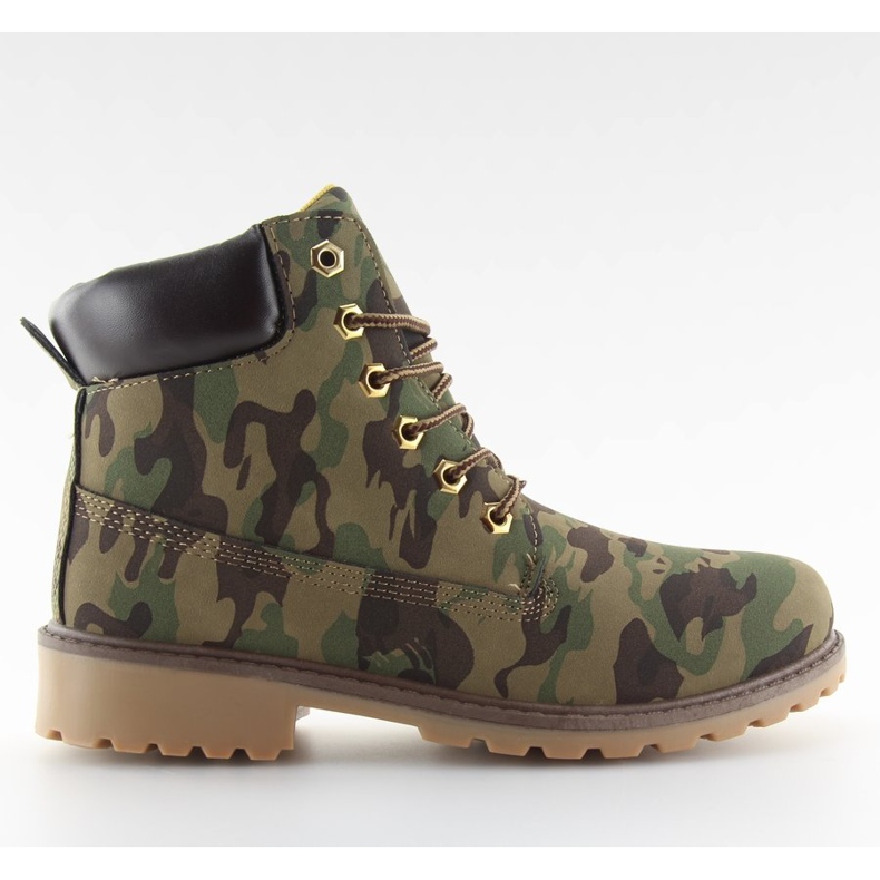 Dřevěné holínky jednobarevné v kamufláži BL83 Army Green hnědý zelený 1