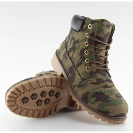 Dřevěné holínky jednobarevné v kamufláži BL83 Army Green hnědý zelený 2