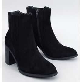 Noriega Černé semišové kotníkové boty na vysokém podpatku černá 1