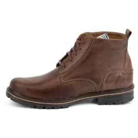KOMODO Pánské zimní kožené kotníkové boty 935K Brown hnědý 1