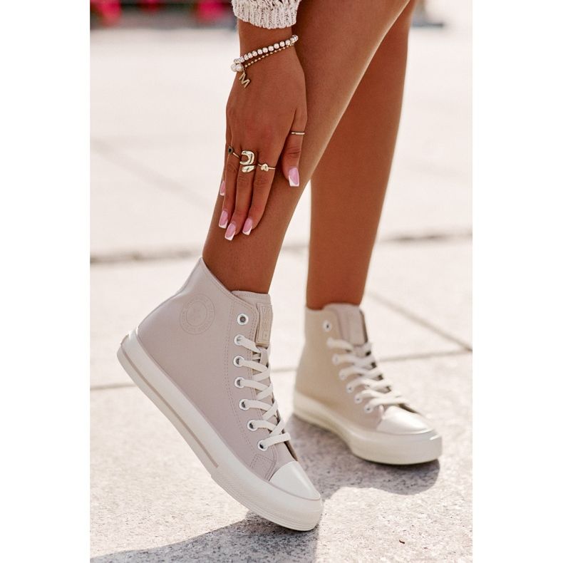 Dámské zateplené tenisky vyrobené z eko kůže Pink Big Star OO274933 růžový 2