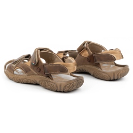 Mateos Pánské kožené sandály pro řidiče 362MA hnědé hnědý 4
