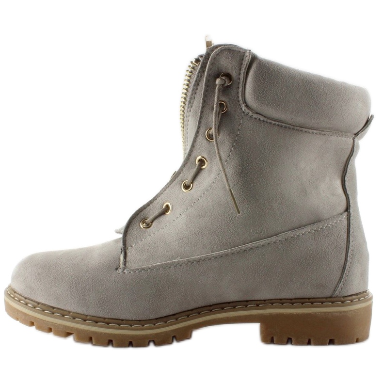 Šedé semišové balmanské boty šedá 1