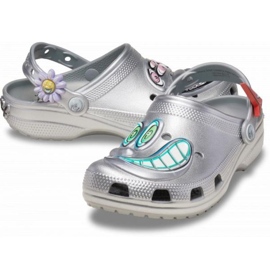 Žabky Crocs Scharf Classic Clog 209487-040 stříbro 1