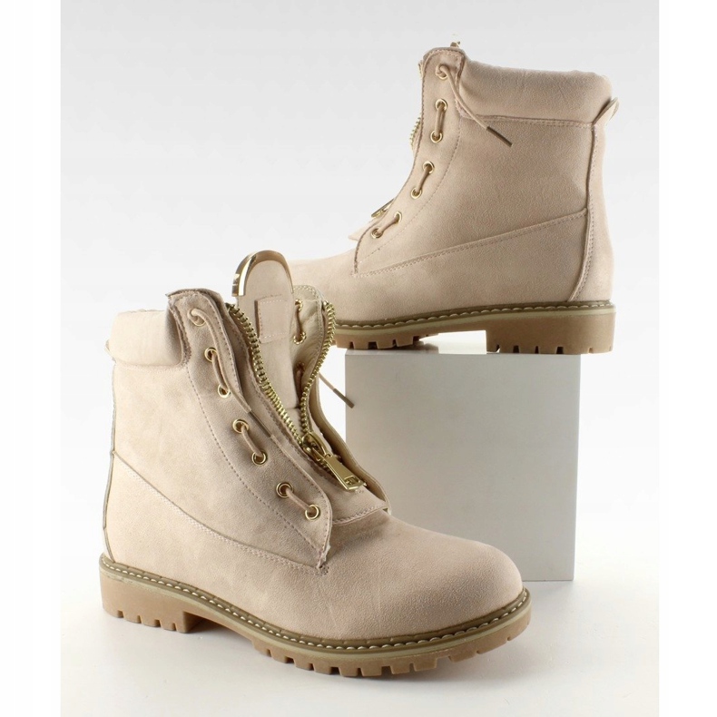 Semišové béžové balzámy hladké NC50 Beige béžový 2