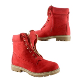 Semišové balmanské boty hladké červené NC50 Red 2 Semišové balmanské boty hladké červené NC50 Red 2