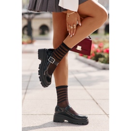 Dámské lakované boty se sponou, Black Plikuria černý 2