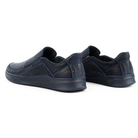 Antex Pánské boty Slip-on Leather Slip-on 216gt Navy Blue modrý 4