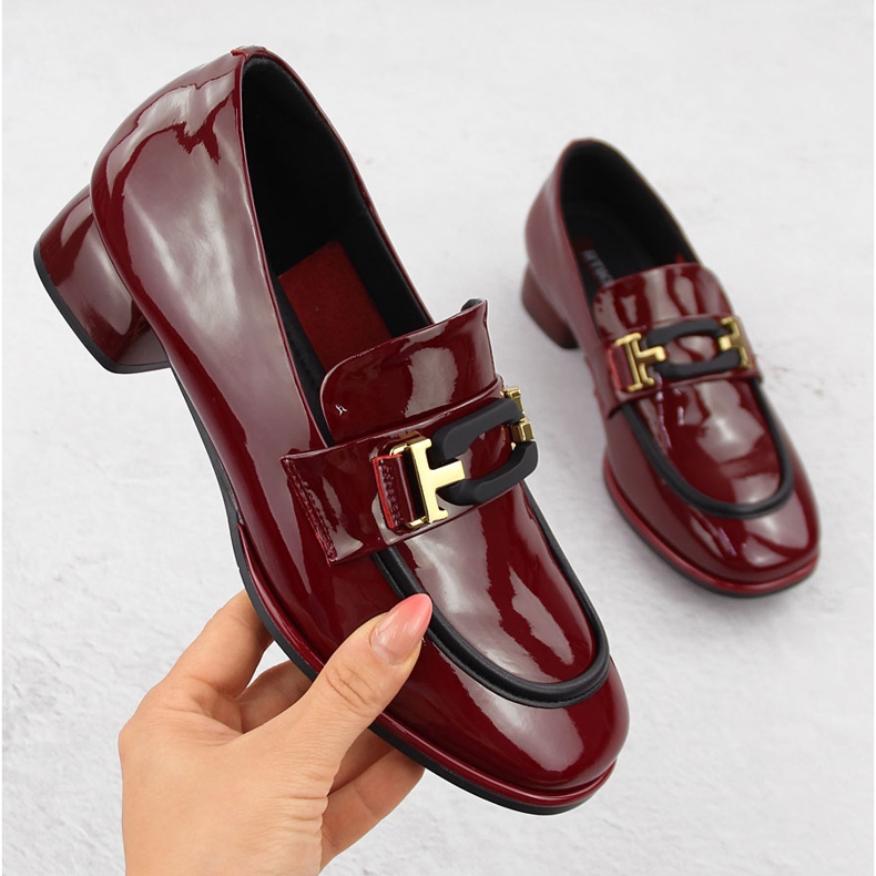 Dámské kožené boty lords, bordó, Artiker 55C0103 červené 1