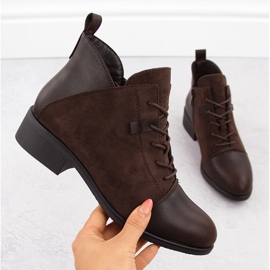 M. DASZYŃSKI Dámské hnědé semišové zateplené kotníkové boty M.Daszyński MR2458-7 hnědý 1