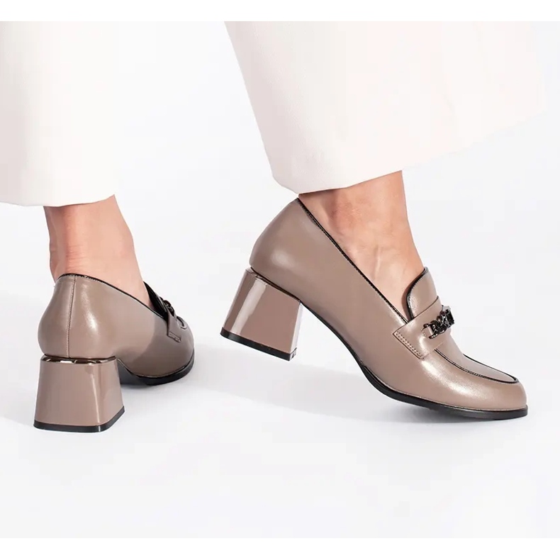 Béžové dámské boty na vysokém podpatku béžový 1