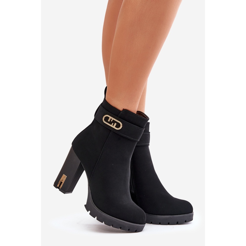 Zateplené dámské kotníkové boty na zip, Black Narielis černá 1