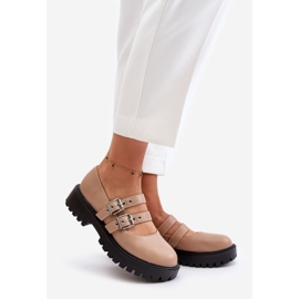 Dámské boty s béžovými pásky z eko kůže Terione 1