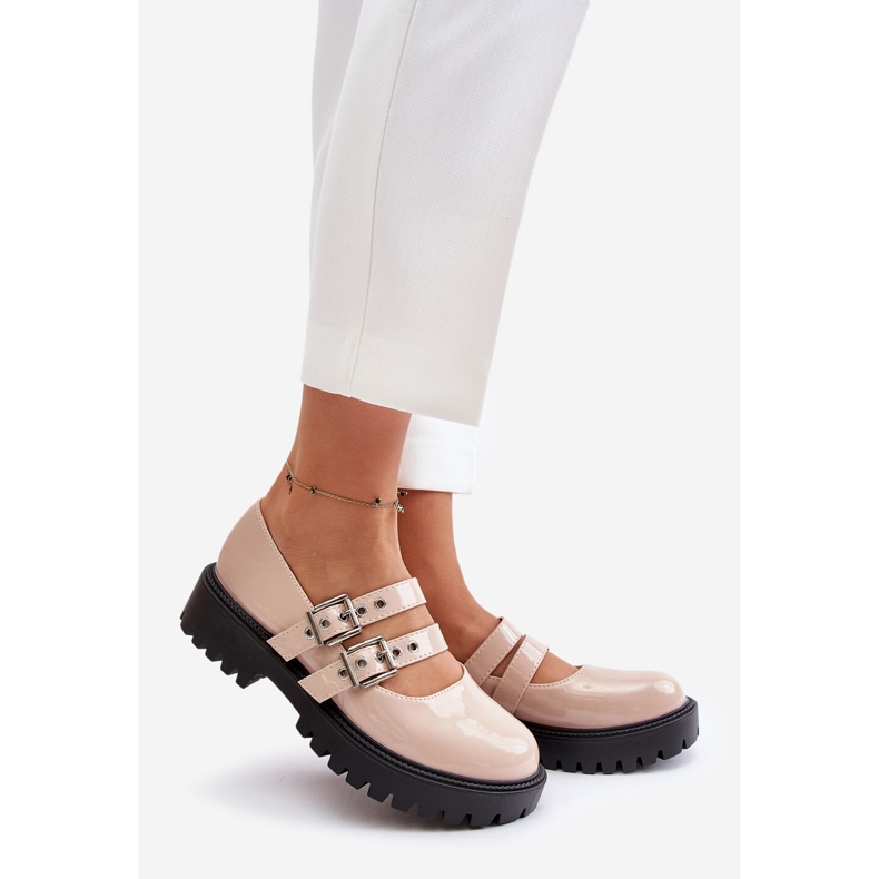 Dámská obuv s patentovanými béžovými pásky Terione 1