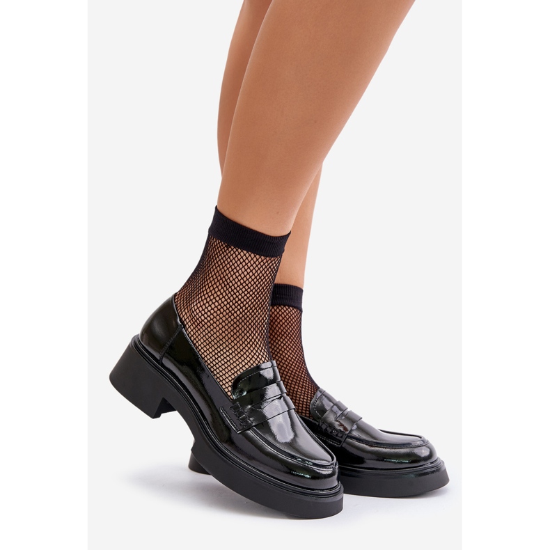S.Barski Dámské mokasíny Patent Loafers D&amp;A JC42-62 Black černý 1