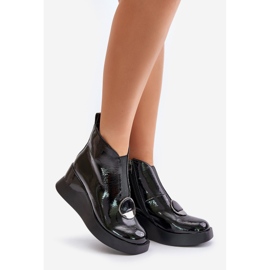 S.Barski Izolované boty na patentovém klínu D&amp;A MR880-136 Black černá 1