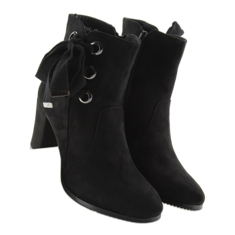 Černé kozačky na vysokém podpatku C100 černé černá 2