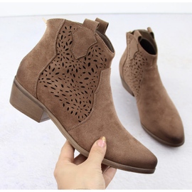 Dámské zateplené kovbojské boty hnědé Potocki SZ12189 hnědý 1 Dámské zateplené kovbojské boty hnědé Potocki SZ12189 hnědý 1