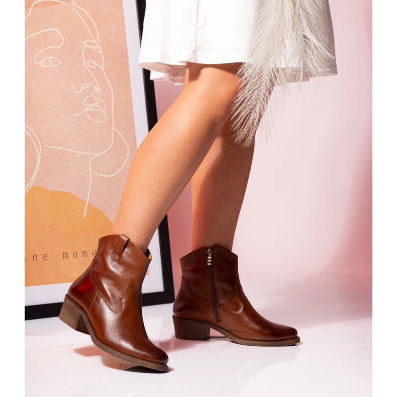 Dámské kovbojské boty z velbloudí kůže Butdam KW-1 hnědý 1