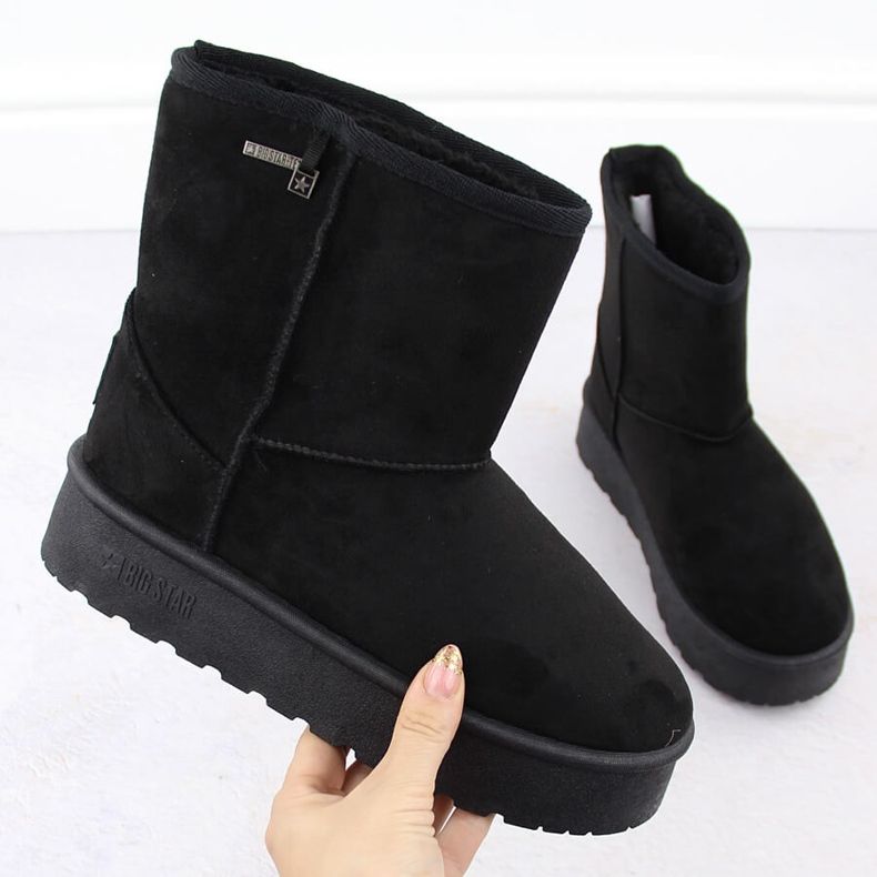 Nepromokavé dámské sněhule mukluk black Big Star OO274898 černá 1 Nepromokavé dámské sněhule mukluk black Big Star OO274898 černá 1