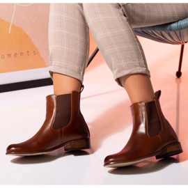 Ploché boty Chelsea z velbloudí kůže Butdam Stw hnědý 2 Ploché boty Chelsea z velbloudí kůže Butdam Stw hnědý 2