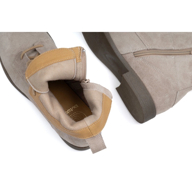 BUTDAM Dámské kožené šněrovací kozačky Trw, béžová béžový 1 BUTDAM Dámské kožené šněrovací kozačky Trw, béžová béžový 1