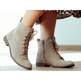 BUTDAM Dámské kožené šněrovací kozačky Trw, béžová béžový 2 BUTDAM Dámské kožené šněrovací kozačky Trw, béžová béžový 2