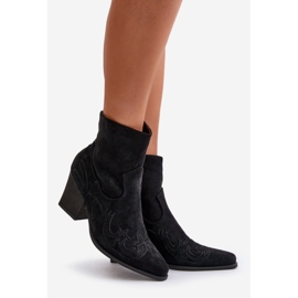 Kovbojské boty na vysokém podpatku, Eco Suede, Black Arabelline černá 1